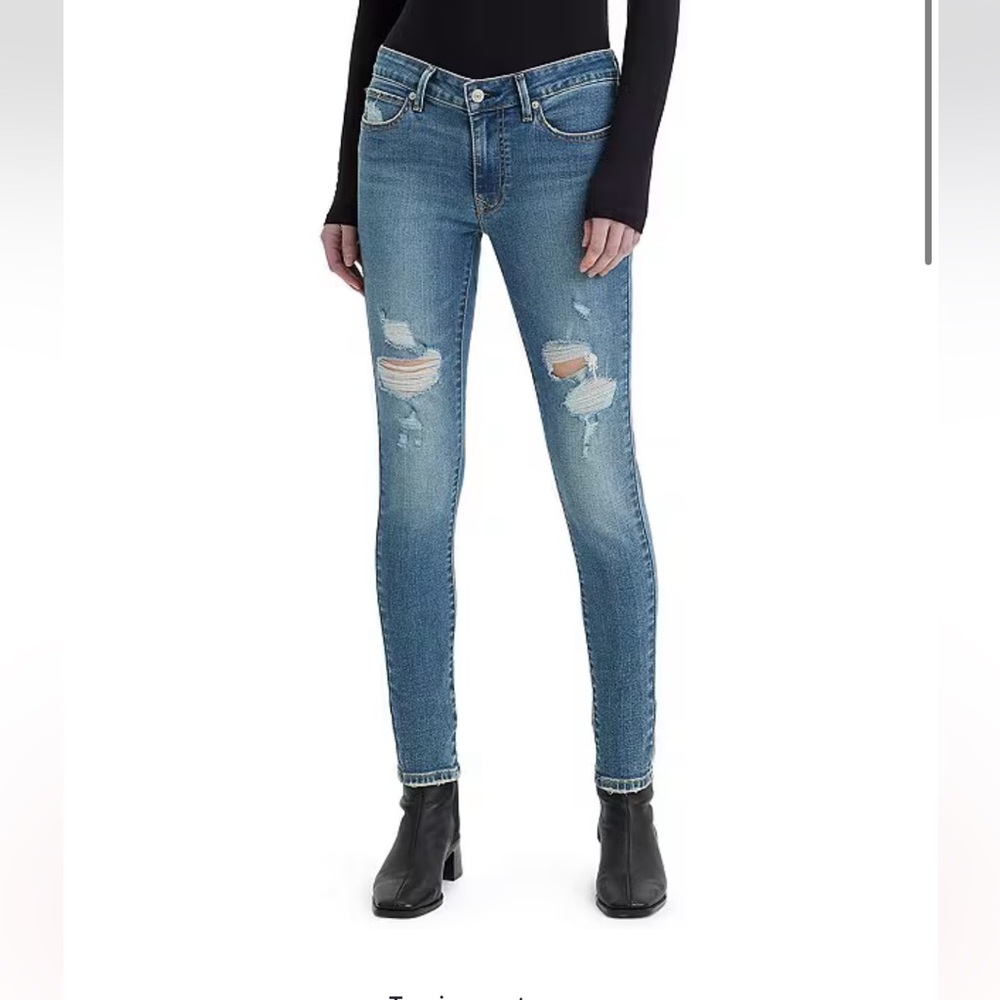 Women's Blue Distressed Jeans